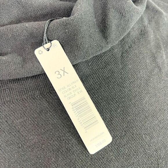Nic+Zoe Sweater Womens 3X Black Cotton Blend Long Sleeve Turtleneck NWT - Picture 5 of 10